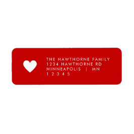 モダンハートミニマル赤シンプル送信ラブアドレス ラベル