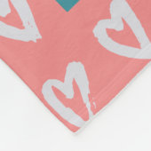 モダンハートラブピンクフォトコラージュおばあちゃん フリースブランケット (角)