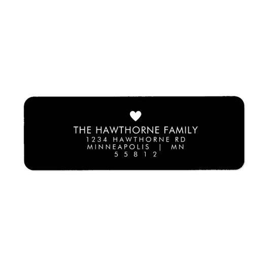 モダンハートラブブラックアミニマルドレス送信 ラベル (正面)