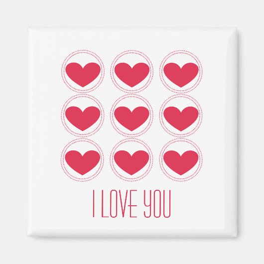 モダンハートラブマグネット、ダークピンク マグネット (正面)