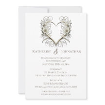 モダンハート付き結婚の花