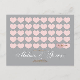 モダンハート保存日：シルバー 案内ポストカード