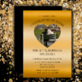 モダンハート写真ゴールデン50結婚周年記念 招待状