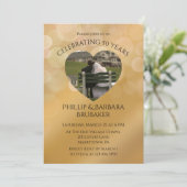 モダンハート写真ゴールデン50結婚周年記念 招待状 (スタンド正面)