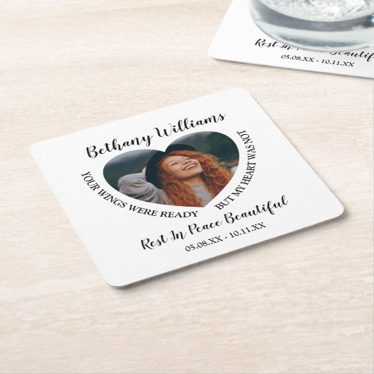 モダンハート写真記念館 スクエアペーパーコースター (アングル)