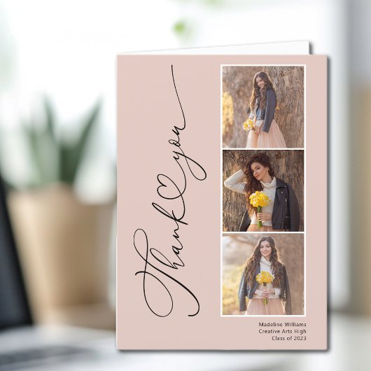 モダンハート卒業サンキューカード サンキューカード