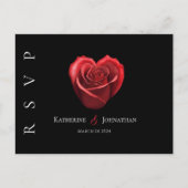モダンハート形レッドローズRSVP-結婚s- ポストカード (正面)