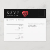 モダンハート形レッドローズRSVP-結婚s- ポストカード (裏面)