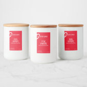 モダンハート形鮮やかピンクレッドキャンドル美しい フードラベル (ボトル)