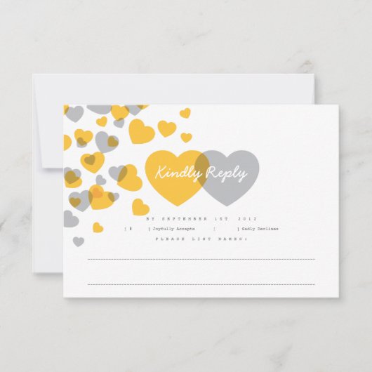 モダンハート応答カード 出欠カード (正面)