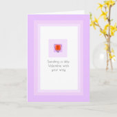 モダンハート愛がバレンタインに小さな願い事を送る カード (黄色い花)