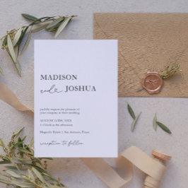 モダンハート書の白黒結婚の 招待状