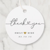 モダンハート書結婚の感謝 フェイバータグ (正面)