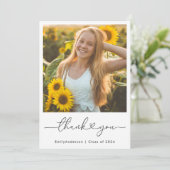 モダンハート書道卒業写真 サンキューカード (スタンド正面)