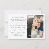 モダンハート書道2写真結婚Thank You サンキューカード (裏面)