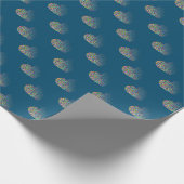 モダンハート海青色模様包み紙 ラッピングペーパー (角)
