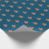 モダンハート海青色模様包み紙 ラッピングペーパー (角)