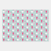 モダンハート混模様ラッピング紙シート ラッピングペーパーシート (正面2)