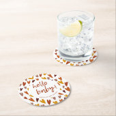 モダンハート男女兼用ベビーシャワーパーティー ラウンドペーパーコースター (インサイチュ)