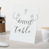 モダンハート白黒結婚のデザートテーブル 台座サイン (インサイチュ)