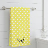 モダンハート白黒 バスタオルセット