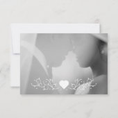 モダンハート結婚の感謝の写真 セーブザデート (裏面)