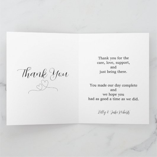 モダンハート結婚写真 サンキューカード (内部)