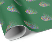 モダンハート緑模様包み紙 ラッピングペーパー (ロールコーナー)