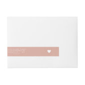 モダンハート送信ラヴミニマル赤面ピンクアドレス ラップアラウンド宛名ラベル (正面)