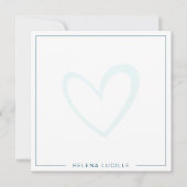 モダンハート透シンプルかしメモカード ノートカード (正面)