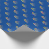 モダンハート青模様の包み紙 ラッピングペーパー (角)