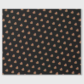 モダンハート黒パターンの包装紙 ラッピングペーパー (フラット)