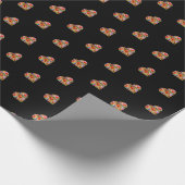 モダンハート黒パターンの包装紙 ラッピングペーパー (角)