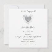 モダンハート3写真婚約ロマンチックなセッション セーブザデート (裏面)