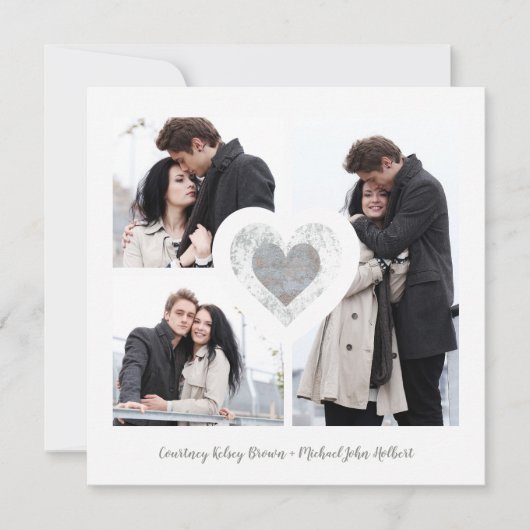 モダンハート3写真婚約ロマンチックなセッション セーブザデート (正面)