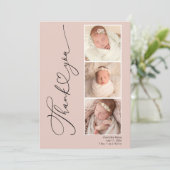 モダンハート3枚のフォトベビーサンキューカード サンキューカード (スタンド正面)