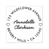 モダンハート |かわいい丸い差出人住所 セルフインキングスタンプ (デザイン)