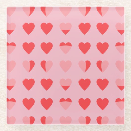 モダンハート ガラスコースター (正面)