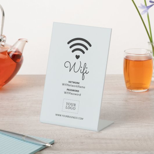 モダンハート ビジネスWiFiパスワード ウェルカムサイン 台座サイン (インサイチュ)