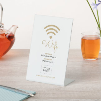 モダンハート ビジネスWiFiパスワード ウェルカムサイン 台座サイン