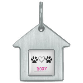 モダンハート&ポーズフレームペットタグ ペットネームタグ