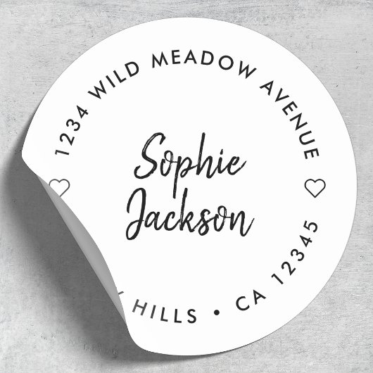 モダンハート |ミニマル差出人住所 ラウンドシール