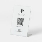 モダンハートWi-Fi QRコード ソーシャルメディアサイン 台座サイン (正面)