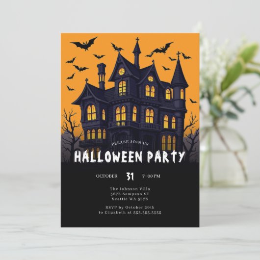 モダンハ幽霊のよく出るウス | ハローウィンパーティ 招待状 (スタンド正面)