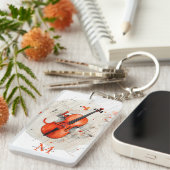 モダンバイオリン音楽演奏会モノグラムネーム キーホルダー (正面右)