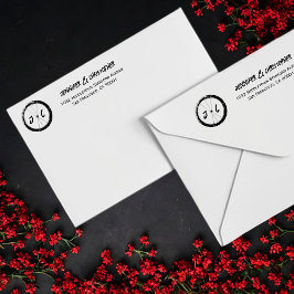 モダンバイバイクもしくは自転車に乗る人結婚差出人住所 セルフインキングスタンプ