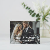 モダンバイ結婚の写真サンキューカード ポストカード (スタンド正面)