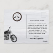 モダンバイ結婚の写真サンキューカード ポストカード (裏面)