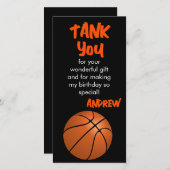 モダンバスケットボールスポーツの誕生日感謝カード サンキューカード (正面/裏面)