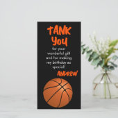 モダンバスケットボールスポーツの誕生日感謝カード サンキューカード (スタンド正面)